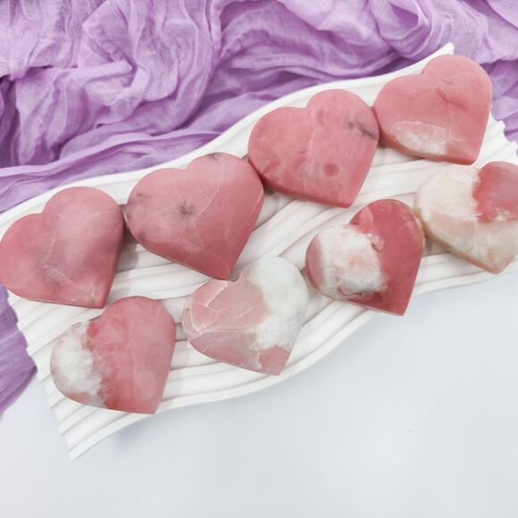 Pink Opal Heart Crystal Carving - Picture 2 of 8